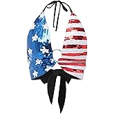 Anna-Kaci American Flag Sequin Shirt Women 4th of July Patriotic Shirt Stars Stripes Top Tees