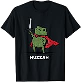 Huzzah Frog Knight Funny Sword Meme Quote T-Shirt