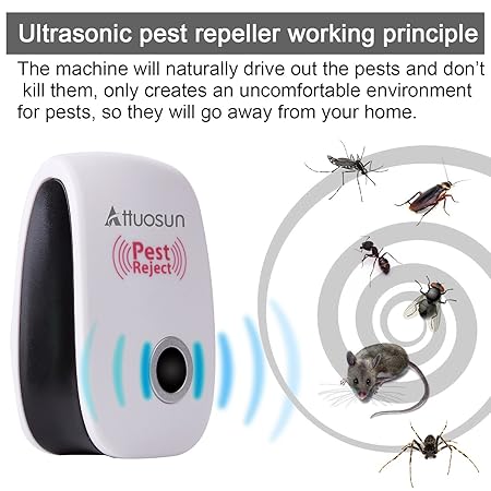Ultrasónica repelente de plagas, attuosun 6 unidades electrónica ...
