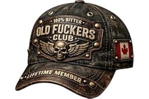 Old Fuckers Club Vintage Baseball Cap, 100% Bitter Lifetime Member Embroidered, Adjustable Distressed Funny Hat for Men