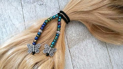 Amazon Com Beaded Hair Ties Handmade Beaded Elastics For Hair