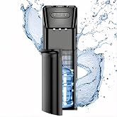 Manastin Bottom Loading Water Cooler Dispenser, Matte Black | 3 Temperature Settings - Hot, Cold &amp; Room, Empty Bottle Indicator, Child Safety Lock, Ideal for Office, Home, Living Room