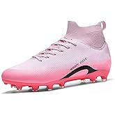 NISOCY Men’s Soccer Shoes Football Cleats High-Top Outdoor/Indoor Athletic Sneaker Lightweight TF AG Training Football Boots