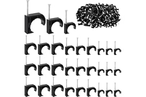 Tanstic 50Pcs 3/4 Inch Half Clamps J-Hook with Nail, Black Pex Clamp Nails J Hook Nails for Pex Tubing Pipe Support
