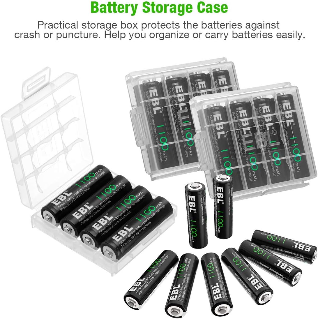 EBL AA Rechargeable Batteries for Solar Lights Replacement, 1100mAh High Capacity Ni-CD Battery (Pack of 20): Home Audio & Theater