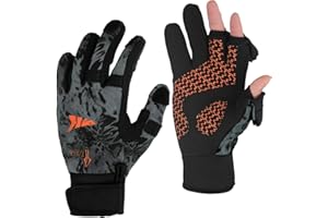 KastKing Mountain Mist Cold Winter Weather Fishing Gloves for Men and Women - Ideal for Ice Fishing, Photography, or Hunting