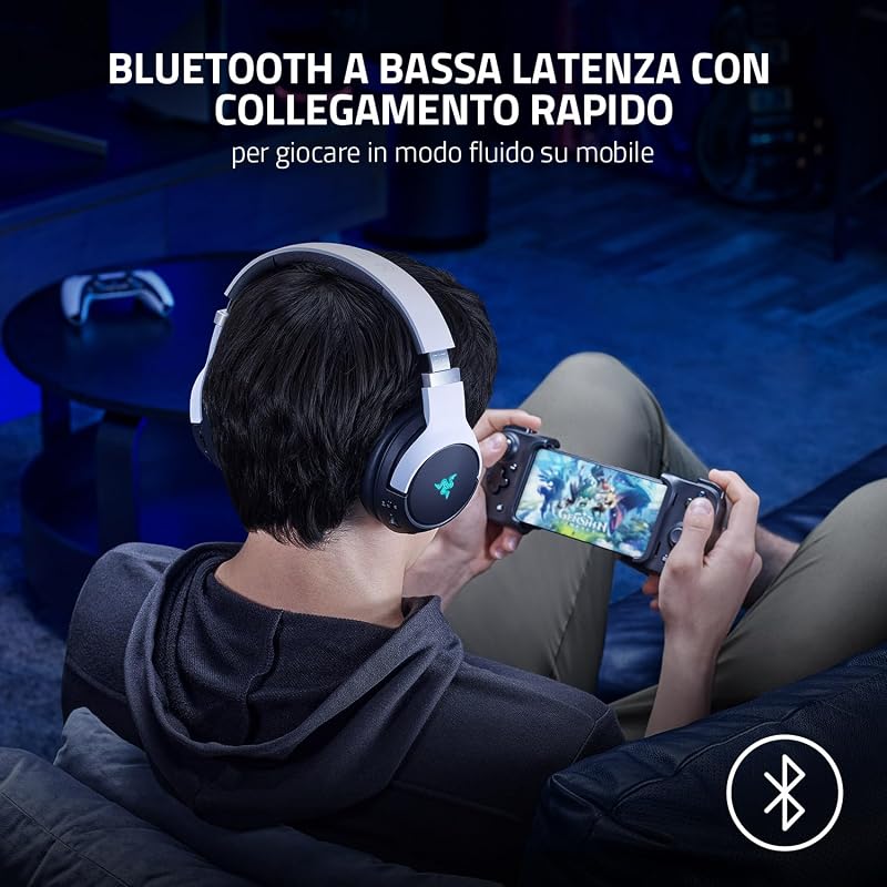Kaira Pro HyperSpeed - Cuffie gaming wireless multipiattaforma con funzionalità aptiche (HyperSpeed Wireless, Funzionalità aptiche HyperSense, Driver TriForce in Titanio da 50 mm) Nero-Bianco