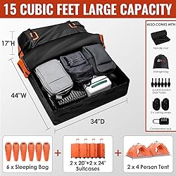 Car Rooftop Cargo Carrier Bag, 15 Cubic Feet
