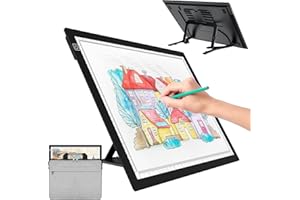 ASRAS A3 Led Tracing Light Box with Carry Bag Built-in Stand,Ultra-Thin Light Pad Powered by 2500mAh Lithium Battery for Cricut Vinyl, Weeding Tool, Drawing Crafting Box/Board for Tracing, Sketching & HTV