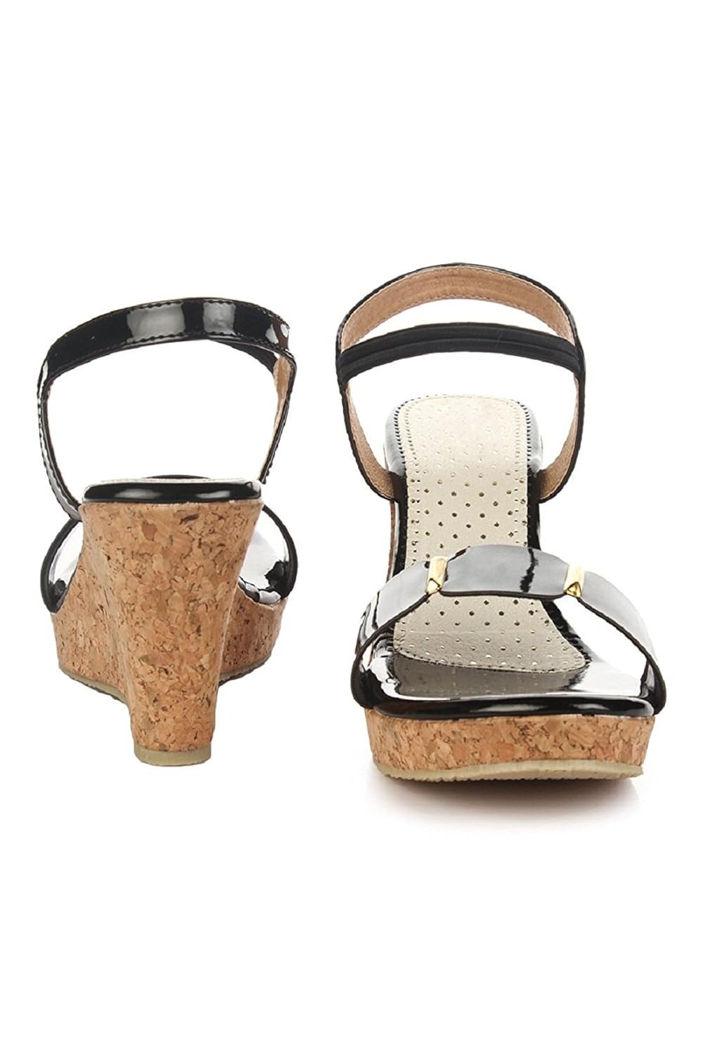 shofiee women's stylish cork sole & trendy wedges heels