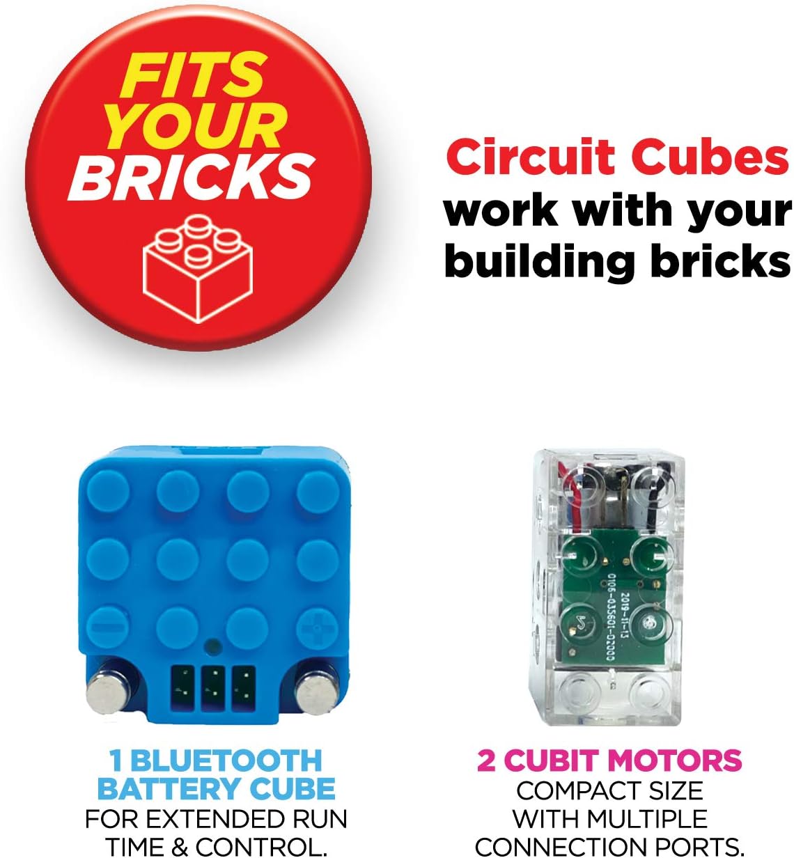Circuit Cubes Bluetooth Upgrade+ Kit Electronic Toy Building Set Compatible with Most Building Blocks STEM Toy Learning: Toys & Games