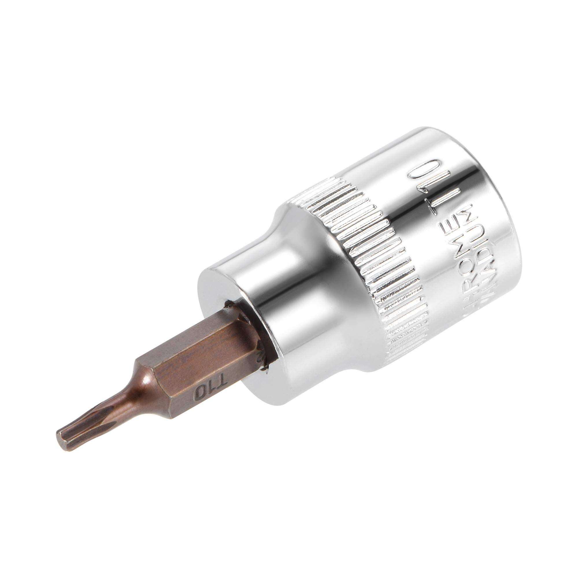 sourcing map 3/8-inch Drive x T10 Torx Bit Socket, S2 Steel Bits, CR-V Sockets 2-inch Length (for Hand Use Only)