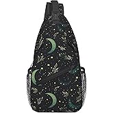 wiuurs Moon Sling Bag Travel Sling Backpack Lightweight Casual Daypack Women Chest Bags for Outdoor Sport Climbing Runners