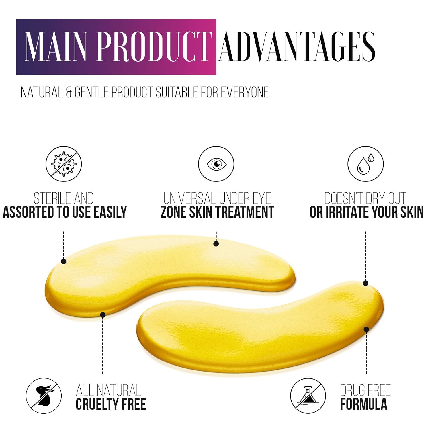 Under Eye Patches - 24K Gold Under Eye Mask Anti-Aging Hyaluronic Acid Collagen Under Eye Pads Reducing Dark Circles & Wrinkles Treatment Gel Bags : Beauty