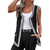 Dokotoo Women's 2026 Sleeveless Cardigan Sweaters Casual Button Down Round Neck Knit Cardigans with Pockets