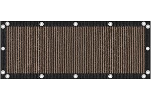 VICLLAX 90% Shade Fabric Sun Shade Cloth with Reinforced Grommets, Outdoor Sun Screen Fabric for Outdoor Patio Garden Pergola Cover Canopy 3x8 FT, Mocha