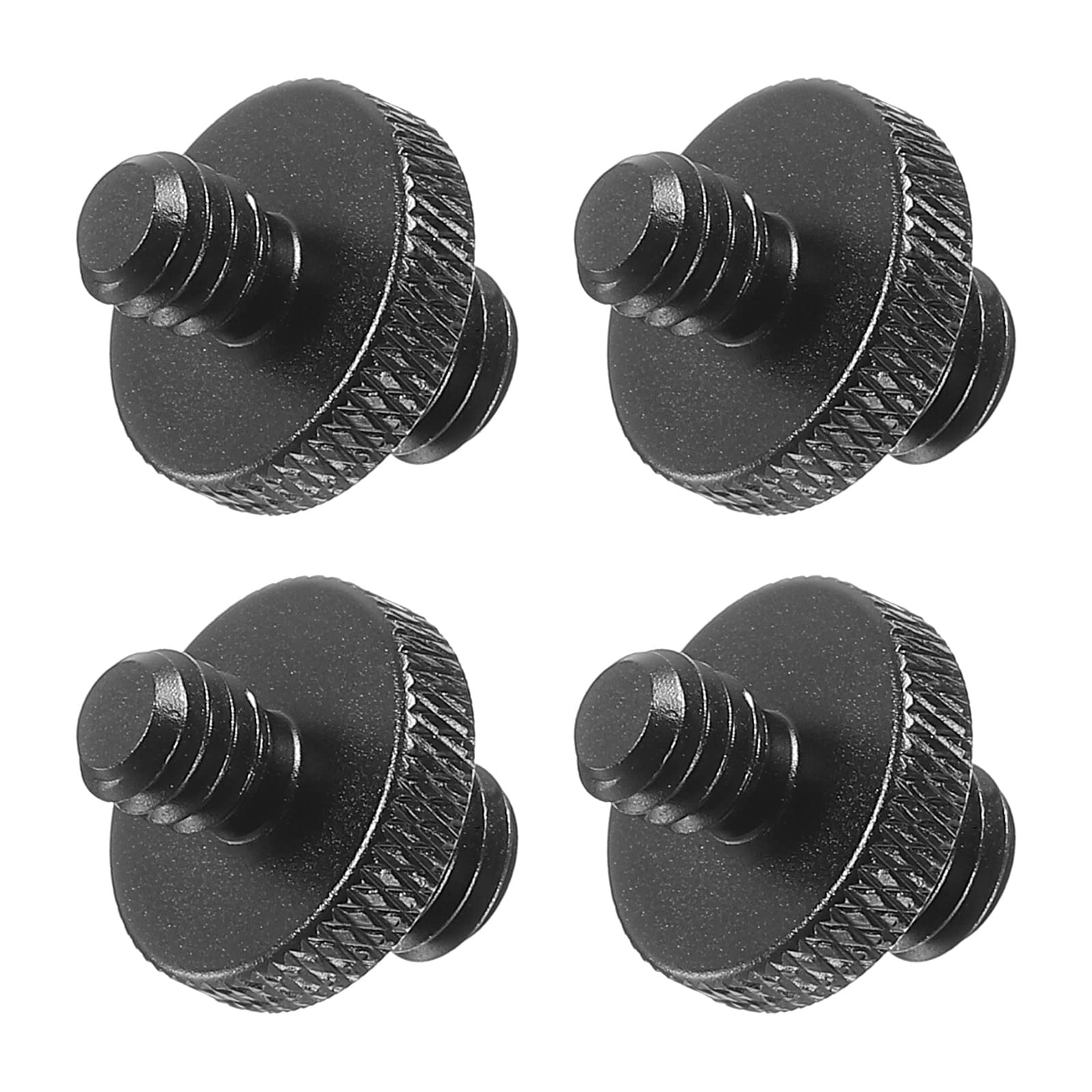 PATIKIL Mic Stand Adapter M8 Male to 1/4 Male Thread Tripod Screw Adapter Double Sides Camera Screw for Microphone Tripod Stand Black 4 Pack