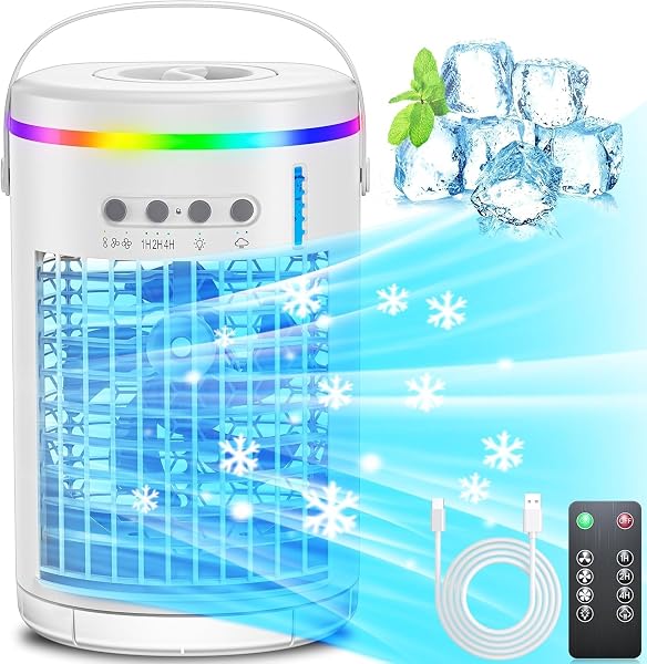 MINI EVAPORATIVE AIR COOLER,3-IN-1 PORTABLE SMALL AIR CONDITIONER...