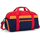 HawLander Kids Duffle Bag for Boys or Girls, Fit School Practice, or Overnight Travel (Navy Red)