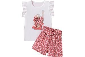 Woleroyir Girls Summer Outfits Cute Sleeveless Top High Waisted Short Sets with Pockets Teen Girl Clothes Size 6-14 T
