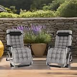 DQCHAIR Sun Lounger Outdoor Zero Gravity Chair with Cup Holder Silver view 2