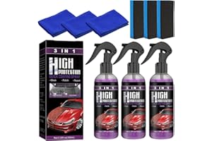 EDOTTBAG 3PCS 3 in 1 high Protection Quick Coating Spray, Fast fine Scratch Repair, High Protection 3 in 1 Spray, Plastic Parts Refurbisher, 3-in-1 High Protection Car Spray (3×100ml+3 Sponge+3 Towel)