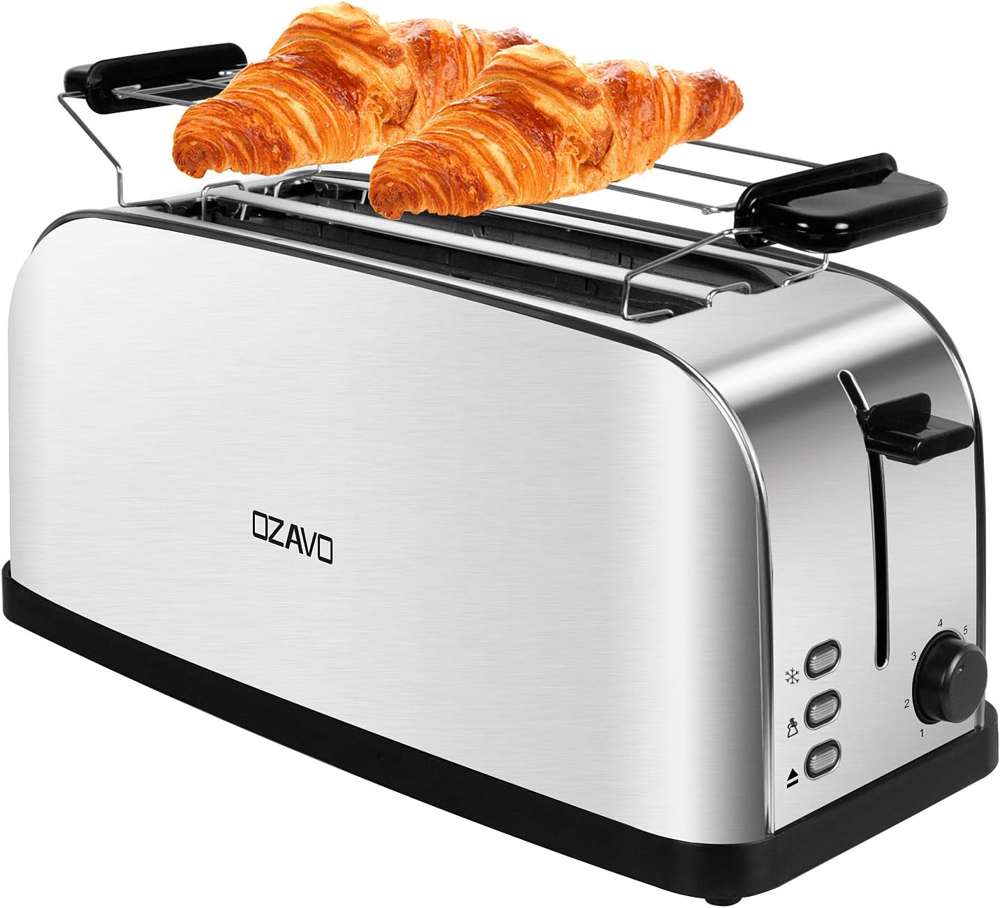 Amazon.de OZAVO Automatik Toaster Langschlitz, Toaster 4 Scheiben, 7