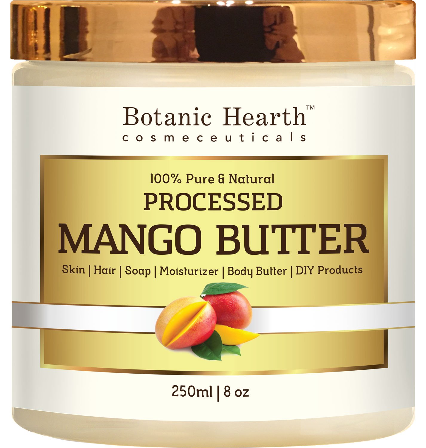 Botanic Hearth Mango Butter, Pure & Natural, Processed Premium Grade A, 8 Oz É