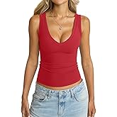Eachyes Womens V Neck Tank Tops Sleeveless Slim Fit Shirts Summer Going Out Fashion Outfit Clothes 2026