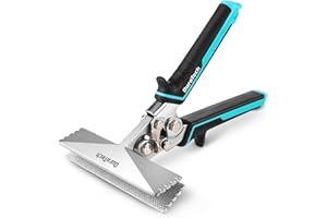 DURATECH 6 Inch Sheet Metal Bender, Hand Seamers Sheet Metal Tools with Ergonomic TPR Handle, Straight Jaw Metal Bending Pliers for Bending, Seaming and Flattening Metal
