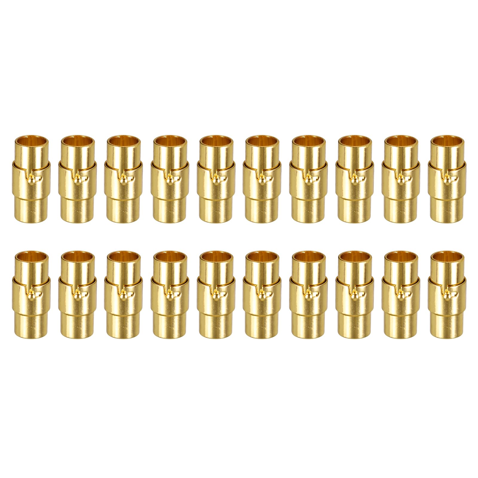 uxcell Leather Cord End Clasp, 20Pcs 6mm Hole Leather Clasps, Cord End Caps Closures Leather Cord Buckle for Jewelry Making DIY Supplies Crafts, Gold