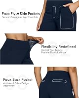 G4Free Yoga Pants with Pockets Wide Leg Trousers Women UK Dress Tall Dark Navy L view 5