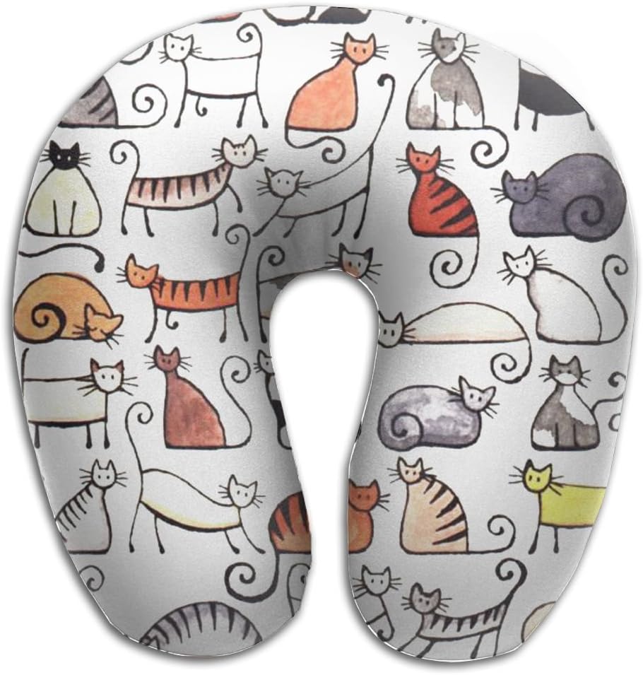 Cat Cats Kitten Soft Microfiber Necksupport Travel Neck