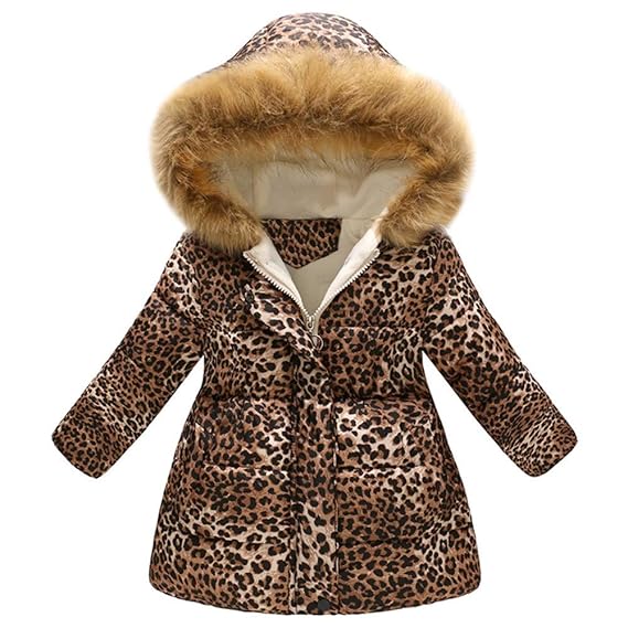 Leopard print coat with feak hair hooded zip to close 