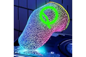 QQQ Black Fiber Yellow Stripe Gaming Gloves for Sweaty Hands Finger Sleeves for Mobile Game Controllers (Pack of 2) Anti-Sweat Breathable Thumb Finger Sleeve for PUBG, Rules of Survival, Free Size