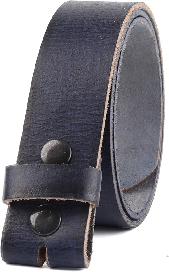 Belt for buckle men Snap on Strap Full Grain One Piece Leather no