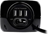 Status 3 Way Cube Socket with 3 USB Ports Black 1.4m Lead Power Block Home view 2