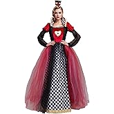 ZEXIGLAD Queen of Hearts Costume Women Halloween Costume Woman 2025 Alice in Wonderland Outfits Fancy Cosplay Dress for Adult