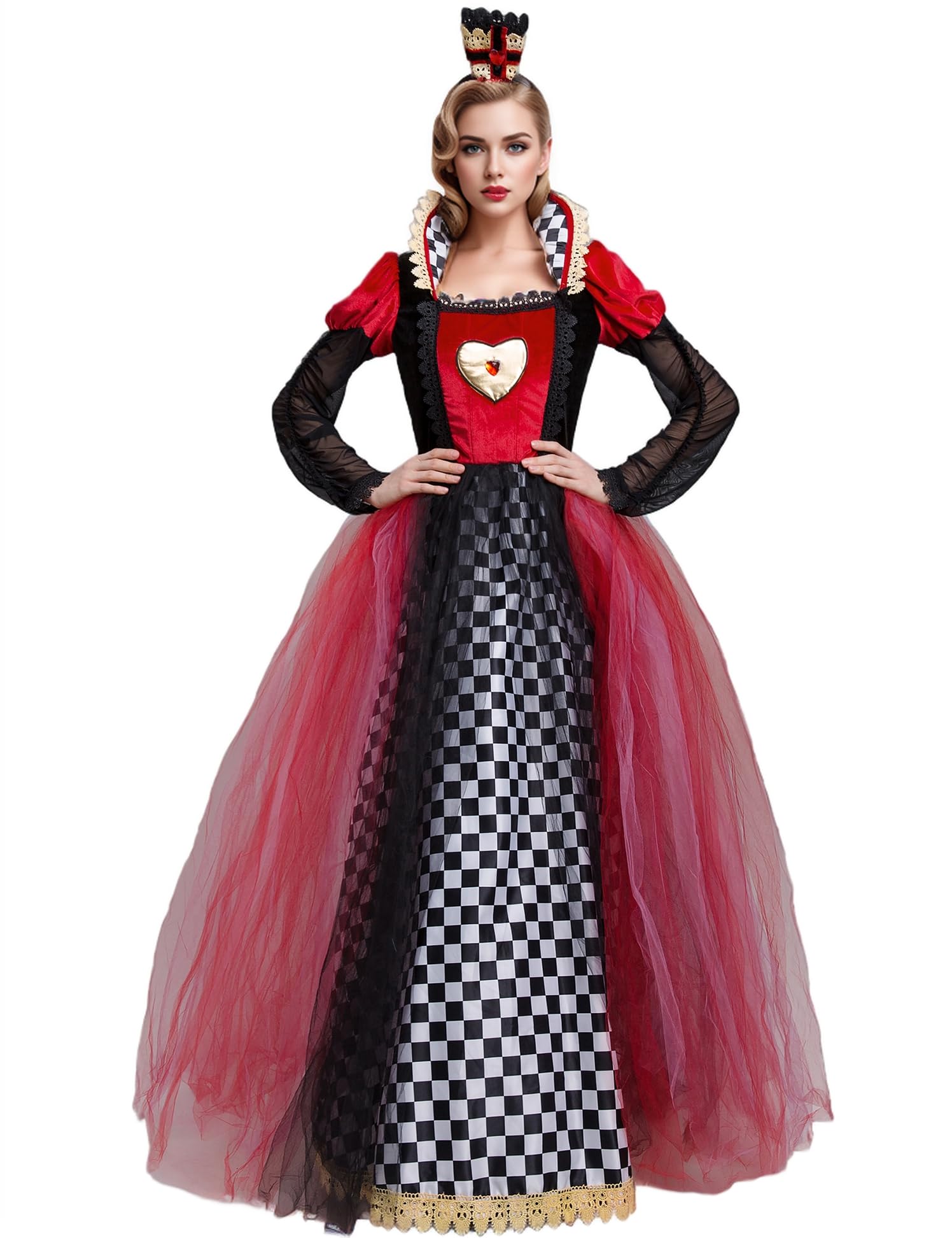 ZEXIGLAD Queen of Hearts Costume Women Halloween
