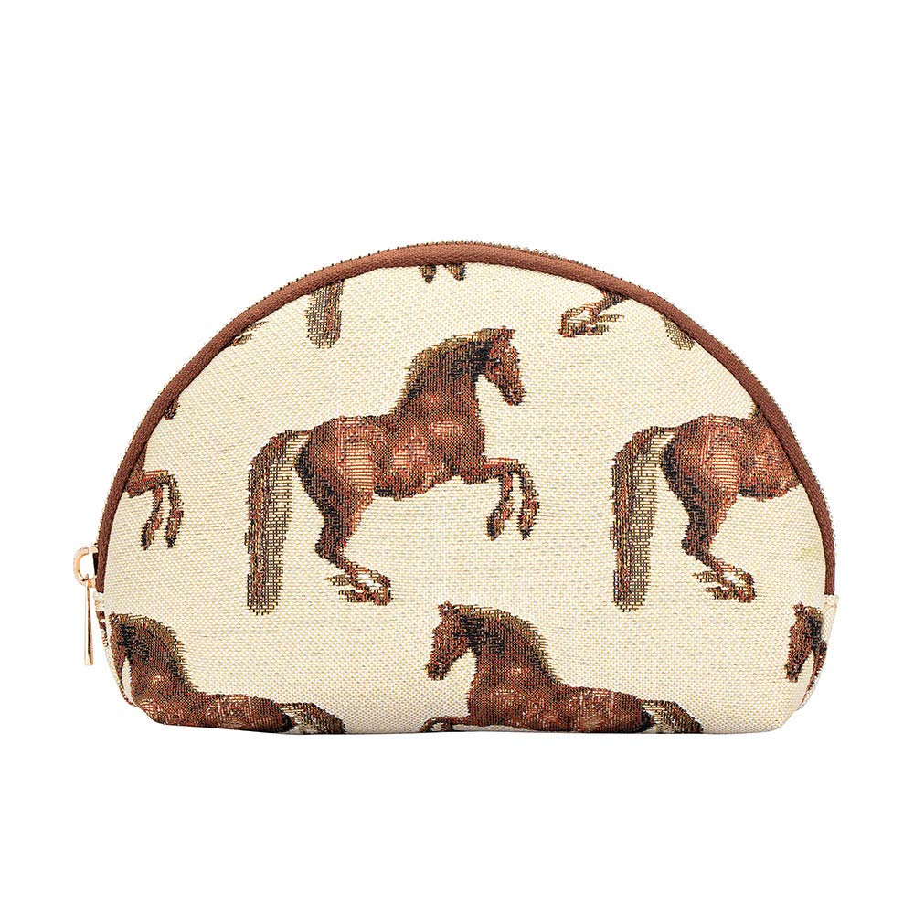Signare Tapestry Cosmetic Bag Toiletry Makeup Bag for Women, Running Horse, S, Animal Pattern