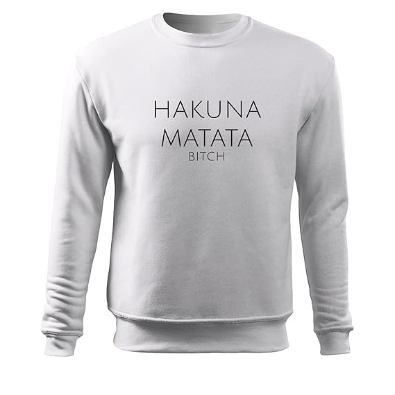 Herren Pullover hakuna matata Shirt - schwarz & weiß mit Motiv - Tank Top Muskelshirt T-Shirt bedruckt Poloshirt mit Motiv - 