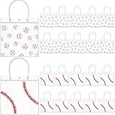 Kosiz 24 Pcs Baseball Clear PVC Gift Goodie Bags with Handles Baseball Theme Party Favor Snack Candy Treat Tote Bag Bulk for Team Gifts Birthday Decorations Supplies, 7.87 x 7.87 x 3.14 Inch