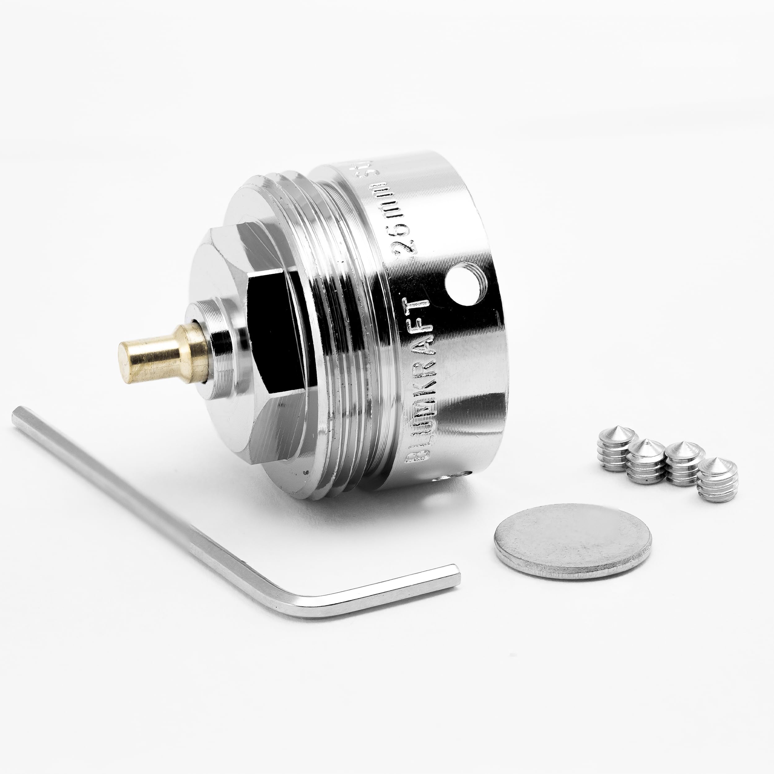 BLUMKRAFT Radiator Adaptor Compatible with Danfoss RAVL, 26mm to M30 x 1.5 for Thermostatic Head/Thermostat M30 x 1.5 Male