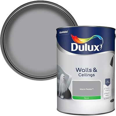 Dulux Walls & Ceilings Silk Emulsion Paint Warm Pewter 5L
