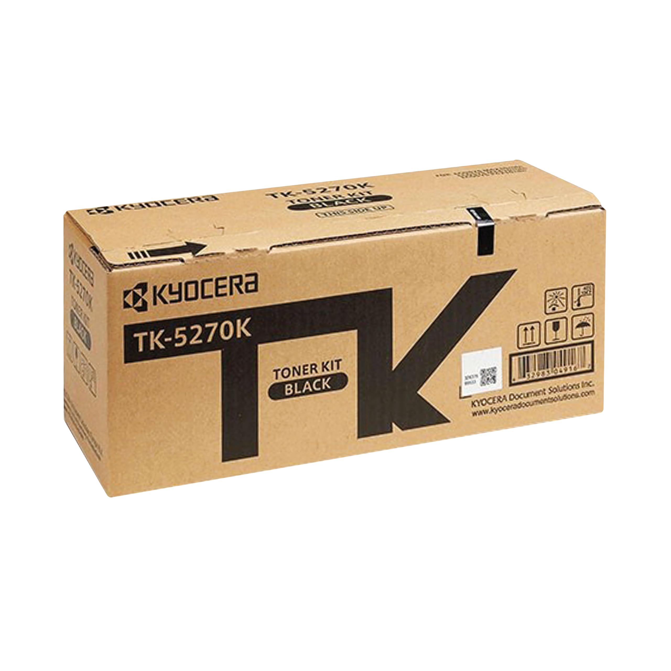 Kyocera TK-5270K Black Original Toner Cartridge KYOTK5270K. Compatible with P6230cdn, M6230cidn and M6630cidn, 1T02TV0NL0, Standard