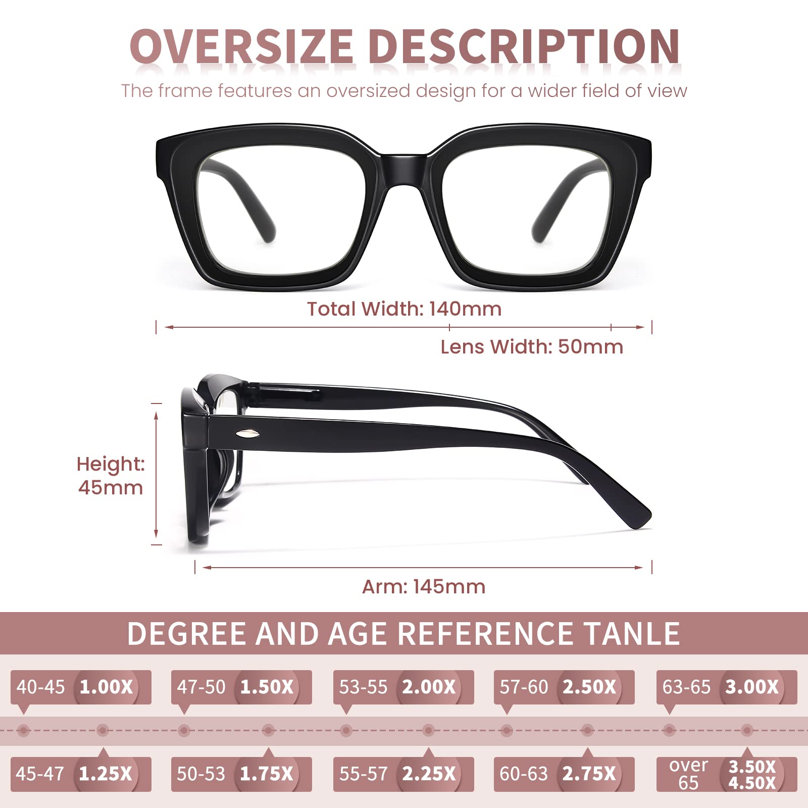 miyya Fashion Reading Glasses for Women,Oprah Style