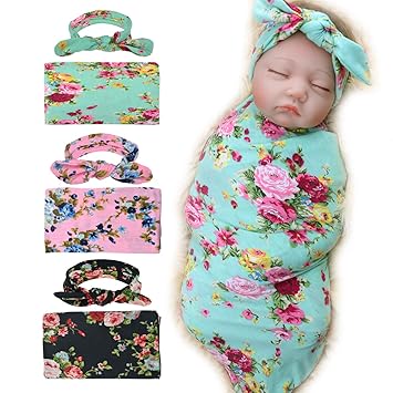 floral baby swaddle
