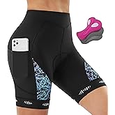 IUGA Padded Bike Shorts Women 4D Breathable Womens Cycling Shorts with Padding Mountain Biking Shorts with Pockets
