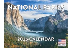 POSTER FOUNDRY National Parks Calendar 2026 Monthly Park Gifts Wall Calendar Nature 12 Month | American Made In The USA