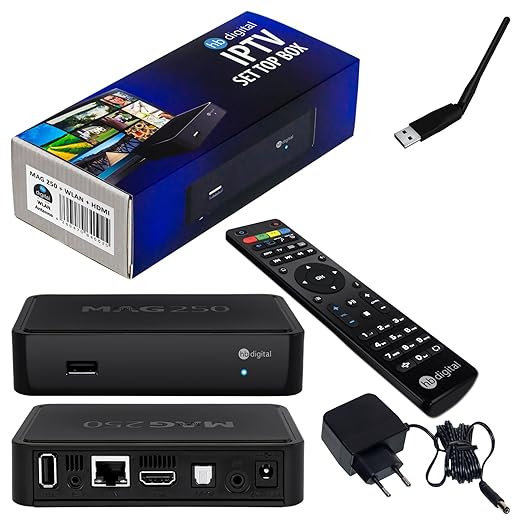 title=MAG 250 Original HB-DIGITAL IPTV SET TOP BOX Multimedia Player Internet TV IP